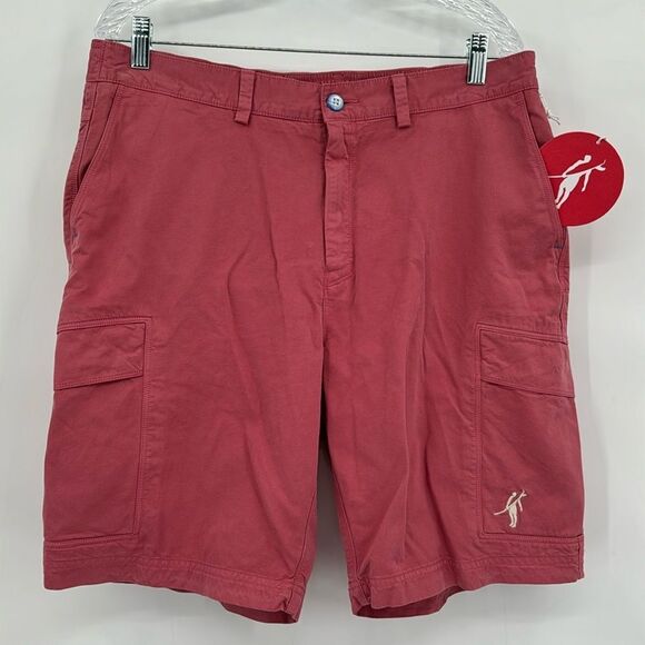 johnny-O‎ The Port Short size XL NWT, Red Cargo Shorts Pima Cotton - Picture 1 of 10